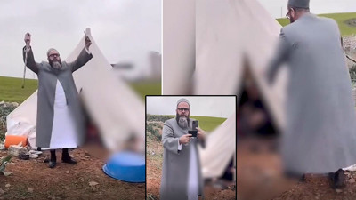 Evsizlerin çadırına gidip şov yaptı. Çadıra para attı