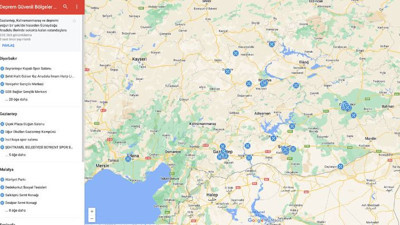 Google haritalar üzerinde işaretledi. 5 ildeki güvenli bölgeler açıklandı