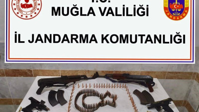 Muğla’da operasyonda çok sayıda silah ele geçirildi