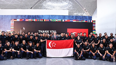 Singapur arama kurtarma ekibi alkışlarla uğurlandı