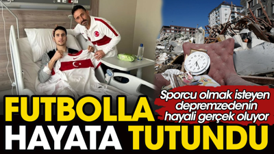 Hatay Kırıkhan enkazından çıkan Alperen Yılmaz futbolla hayata tutundu