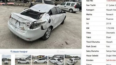 Depremzedelerin son çaresi. 'Depremzededen satılık hasarlı araç'