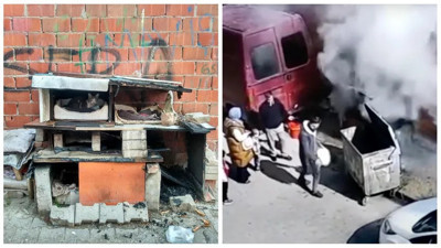 Sokak kedileri için yapılan kulübeleri ateşe verdi