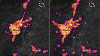 Antakya ve çevresinde yayılan ışık miktarını NASA uydusu görüntüledi: İşte depremin boyutu
