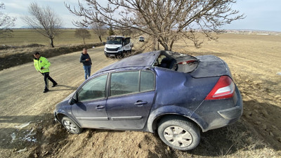 Otomobil takla attı: 1 yaralı (26 Şubat 2023)