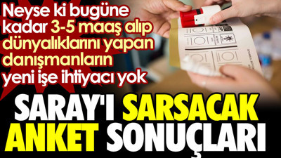 Saray'ı sarsacak anket sonuçları açıklandı. Panik yok, 3-5 maaş alıp dünyalıklarını yapan danışmanların yeni ihtiyacı yok