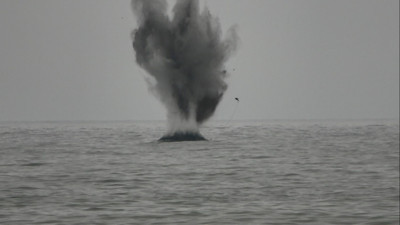 Ordu’da denizde bulunan mayın fünye ile patlatıldı