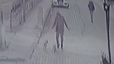 İki minik köpeğin kovaladığı adam böyle kaçtı