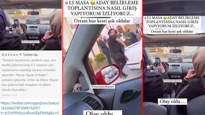 Altılı masanın toplandığı binanın önünde AKP'liler lüks ciplerle Dombra çaldılar. Masadaki sarsıntı Erdoğancılara yaradı