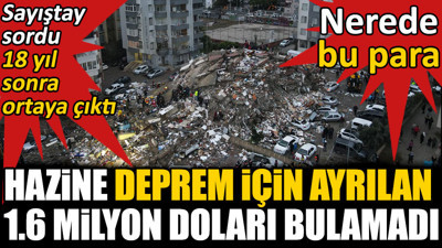Hazine deprem için ayrılan 1.6 milyon doları Hazine bulamadı. Sayıştay sordu, 18 yıl sonra ortaya çıktı