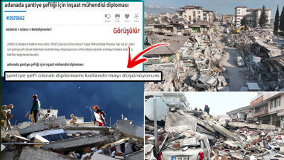 Diplomanızı kiraya verin de insanların başına binalar çöksün