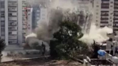 14 katlı bina yıkıldı