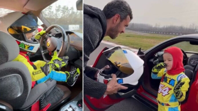 Kenan Sofuoğlu'nun 4 yaşındaki oğlu 1000 beygirlik arabayla şov yaptı. Hık demiş babasının burnundan düşmüş
