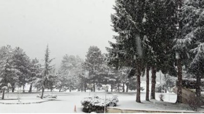 Bolu'ya mart karı yağdı (17 Mart 2023)