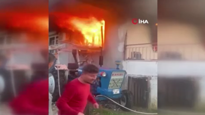 Antalya'da ev alev alev yandı