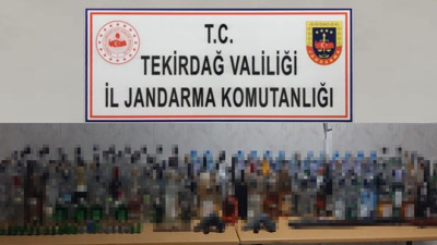 Tekirdağ'da 260 litre kaçak içki ele geçirildi