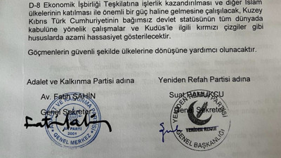İsmail Saymaz Yeniden Refah Partisi ile AKP'nin imzaladığı ittifak deklarasyonunu paylaştı