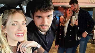 Eda Ece ile Buğrahan Tuncer evliliğe ilk adımı attı. Tektaşlı paylaşım