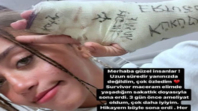Zeynep Alkan'dan kırık kolunun fotoğrafı üzerinden veda mesajı
