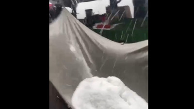 Mersin'de hayatı felç eden dolu yağışının görüntüleri ortaya çıktı