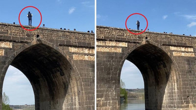 Ölümü hiçe saydı! Tarihi On Gözlü Köprüsü'ndeki hareketi şaşkına çevirdi