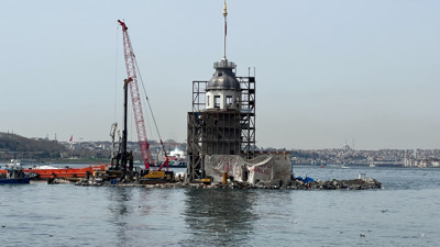 Betonarme Kız Kulesi'nin kubbesi ortaya çıktı