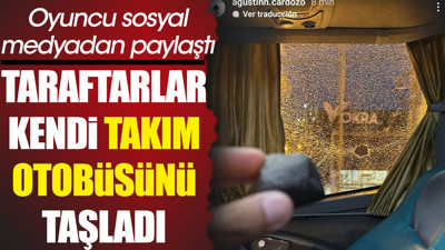 Arjantin'de taraftarlar yanlışlıkla kendi takımının otobüsünü taşladı. Oyuncu sosyal medyadan paylaştı