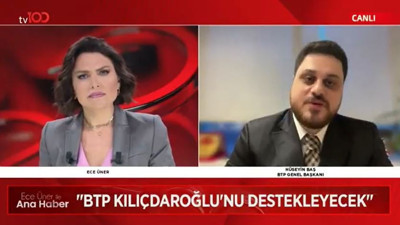 BTP lideri Hüseyin Baş tv100 canlı yayınında açıkladı. Seçime katılmama kararı aldık. Kılıçdaroğlu'nu destekleyeceğiz