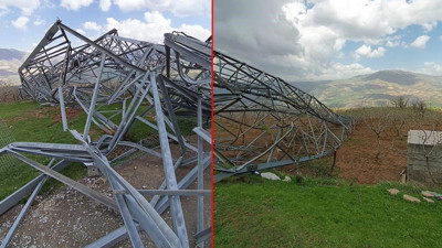 Siirt'te fırtına direkleri devirdi. Fıstık ağaçları zarar gördü