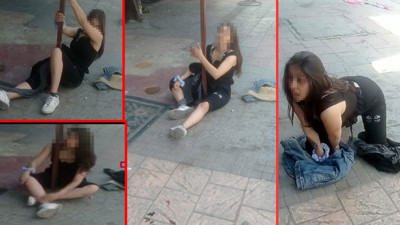 Uyuşturucunun etkisindeki kız zombi gibi davrandı