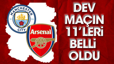 Şampiyonluk yolunda Manchester City-Arsenal maçının ilk 11'leri belli oldu.