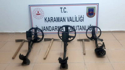 Karaman’da kaçak kazı yapan 3 kişi yakalandı