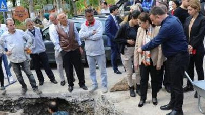 Doğalgaz hattı çalışmasında bulundu. Vali alana geldi