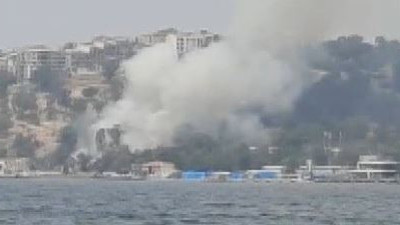 Otluk alan yangın duman şehri kapladı