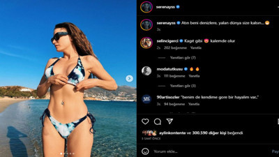 Bikini giyen Serenay Sarıkaya havaya sıçradı fotoğrafçının kalbi duruyordu