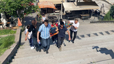 Beton zemine düşen işçi yaralandı