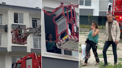 Eve kilitlenen genç kadının imdadına itfaiye yetişti. Böyle kurtarıldı