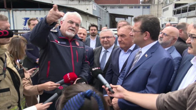 İmamoğlu, İkitelli Organize Sanayi Bölgesi'ndeki yangın alanını inceledi