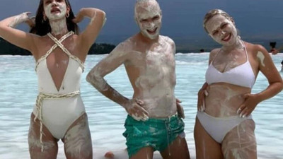 İrem Helvacıoğlu Pamukkale'de şifa aradı