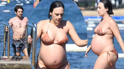 Bora Akkaş'ın eşi karnı burnunda görüntülendi. Plajda aşerdi bakın ne istedi