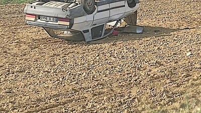 Manisa'da takla atan araç genç çiftin sonu oluyordu