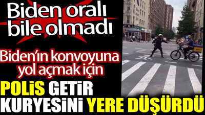 Biden'ın konvoyuna yol açmak için polis Getir kuryesini yere düşürdü