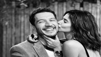 Nesrin Cavadzade Uraz Kaygılaroğlu’nu öpücüklere boğdu