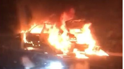 Bursa’da otomobil alev topuna döndü