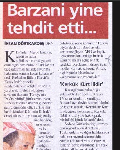 Arşiv unutmaz: Barzani’nin Türkiye düşmanlığı - Resim : 1