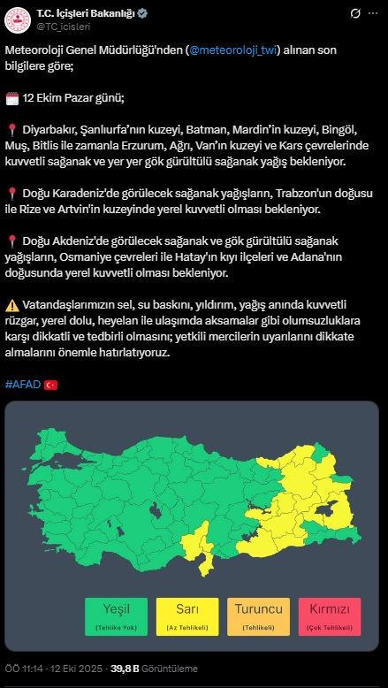 Meteoroloji'den sonra bir uyarı da Bakanlıktan geldi - Resim : 1