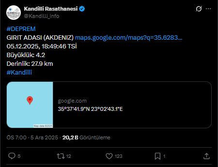 Akdeniz'de bir deprem daha... - Resim : 2