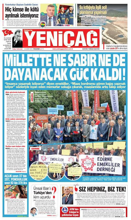 Yeniçağ Gazetesi: Millete ne sabır ne de dayanacak güç kaldı - Resim : 1