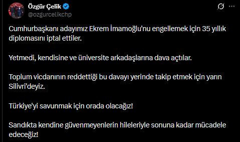 CHP'den İmamoğlu için Silivri çağrısı. Saat ve tarih verildi - Resim : 1