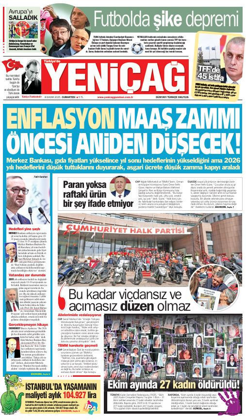 Yeniçağ Gazetesi: Enflasyon maaş zammı öncesi aniden düşecek! - Resim : 1